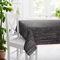 Obrus szyty grafitowy z miękkiej tkaniny welwetowej z efektem kreszowania
