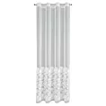 Firana biała z siateczki zdobiona kwiatami z dodatkiem drobnych perełek 3D 140x250 cm przelotka - JASMIN 2 Eva Minge Eurofirany
