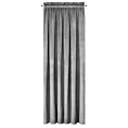 Zasłona szara z gładkiego welwetu 140x300 cm taśma PIERRE Eurofirany