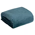 Koc  150x200 cm granatowy miękki w dotyku z wytłaczanym wzorem jodełki CINDY 5 DESIGN 91 Eurofirany