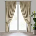 Zasłona jasnobeżowa z tkaniny welwetowej, troczek w zestwie 140x300 cm taśma ANTARA Eurofirany
