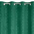 Zasłona zielona wzór geometryczny z wytłaczanego welwetu 140x250 cm przelotka JULIA Eurofirany