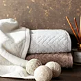 Ręcznik kąpielowy 70x140 cm bawełniany kolor srebrny o ryżowej strukturze z welwetową bordiurą 500 g/m2 LOREN Eurofirany