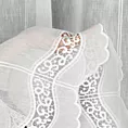 Tkanina firanowa zazdrostka z etaminy zdobiona ażurowym haftowanym wzorem Eurofirany