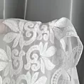 Firana biała zdobiona w dolnej części haftem 350x250 cm przelotka TALIA Eurofirany