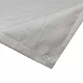 Obrus srebrny 85x85 cm o płóciennym splocie BIANCA 1 z dodatkiem błyszczącej nici wykończony podwójną listwą na brzegach