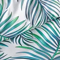 Pościel 160x200 cm z mikrowłókna kolor turkusowy, biały z nadrukiem egzotycznych liści PALMS Design 91 Eurofirany