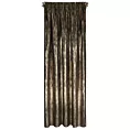 Zasłona czarno, szampańska zdobiona lśniącym nadrukiem z welwetowej tkaniny 140x270 cm taśma EMILA Eurofirany