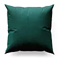 Poszewka szyta ciemnozielona z miękkiej półmatowej tkaniny welwetowej