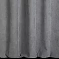 Zasłona szyta na flexach stalowo popielata z dwustronnej tkaniny zaciemniającej 100% blackout, o strukturze weluru