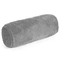 Poduszka wałek 15x45 cm srebrna z miękkiej futrzanej tkaniny  NINA Eurofirany