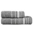 Zestaw ręczników bawełnianych 2 szt kolor stalowy 500 g/m2 NEL JOLY Eurofirany