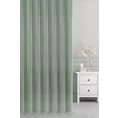 Firana szyta na przelotkach miętowa z delikatnie połyskującej tkaniny typu PERU z efektem opalizującym, wykończona obciążnikiem