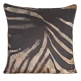 Poszewka na poduszkę 60x60 cm welwetowa z designerskim nadrukiem i wypustką na brzegach czarno, brązowa EVA MINGE Eurofirany