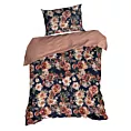 Pościel 140x200 cm z satyny bawełnianej kolor czarno, ceglasty z motywem kwiatów SPRING 79 Eurofirany