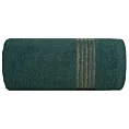 Ręcznik do rąk 30x50 cm bawełniany kolor ciemnozielony zdobiony paseczkami 500 g/m2 LILA Eurofirany