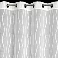 Firana biała z etaminy zdobiona puszystą aplikacją geometryczną 140x250cm przelotka FELICJA Eurofirany