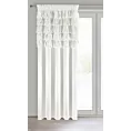 Zasłona biała zdobiona falbanami z welwetu 140x270 cm taśma AURA Eurofirany