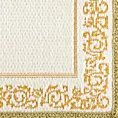 Podładka na stół biało, złota 32 x 52 cm MAJORKA zdobiona błyszczącym wzorm ornamentu