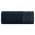 Ręcznik do rąk 30x50 cm bawełniany kolor granatowy zdobiony wzorem geometrycznym 500 g/m2 LAYLA Eurofirany