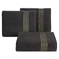 Ręcznik do rąk 30x50 cm bawełniany kolor czarny zdobiony paseczkami 500 g/m2 LILA Eurofirany