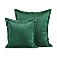 Poszewka na poduszkę 45x45 cm welwetowa z ozdobnymi brzegami ciemnozielona RIA DIVA LINE Eurofirany