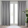 Zasłona popielata w stylu eko o płóciennym splocie 140x270 cm taśma JULA Eurofirany