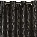 Zasłona czarno, szampańska zdobiona nadrukiem geometrycznym 140x250 cm przelotka SEMI Eurofirany