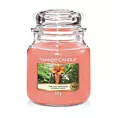 Średnia świeca zapachowa w szklanym słoiku z pokrywką YANKEE CANDLE o zapachu  The Last Paradise