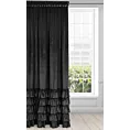 Zasłona czarna z welwetu zdobiona falbanami 140x250 cm taśma CHARLOTTE Eurofirany