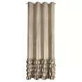 Zasłona ciemnobeżowa zdobiona falbanami i lśniącymi akcentami z welwetu 140x250 cm przelotka CARLI Eurofirany