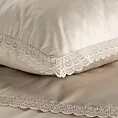 Pościel 160x200 cm z satyny bawełnianej kolor beżowy zdobiona elegancką koronką RETRO 6 Eurofirany
