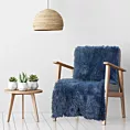 Narzuta na fotel-koc o strukturze miękkiego futra 70x160 cm granatowa TIFFANY DESIGN 91 Eurofirany