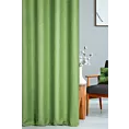 Zasłona szyta na taśmie 5 cm jasnozielona z tkaniny trudnopalnej, zaciemniającej, typu blackout z efektem melanżu