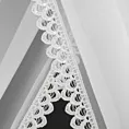 Firana biała z dekoracyjną koronką i troczkami 400x250 cm na taśmie - CAROLINE  Eurofirany