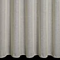 Firana szyta na przelotkach beżowa z matowej etaminy o naturalnym splocie w stylu eko, wykończona obciążnikiem