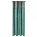 Zasłona ciemnoturkusowa z dekoracyjnym pasem, welwetowa 140x250 cm przelotka PERI Eurofirany