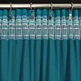 Zasłona ciemnoturkusowa z welwetu zdobiona falbanami 140x250 taśma CHARLOTTE 1 Eurofirany