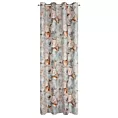 Zasłona beżowo, ruda zdobiona nadrukiem kwiatów 140x250 cm przelotkA NESSI Eurofirany