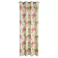 Zasłona biała w czerwone kwiaty 140x250 cm przelotka MARI Eurofirany