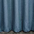 Zasłona szyta na taśmie fala granatowa z tkaniny z dodatkiem połyskującej nici, z widocznym ozdobnym splotem