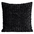 Poszewka na poduszkę 45x45 cm z tkaniny szyfonowej zdobiona moherową nicią czarna TIFFANY EVA MINGE Eurofirany