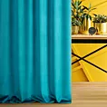 Zasłona szyta na tunelu ENYA turkusowa z miękkiej półmatowej tkaniny welwetowej
