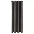 Zasłona grafitowa z gładkiej matowej tkaniny zaciemniającej 135x250 cm przelotka BLACKOUT Eurofirany