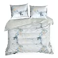 Pościel 220x200 cm kolor biało, stalowy z motywem marmurku VERANO 12 design 91 Eurofirany