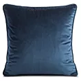 Poszewka na poduszkę 45x45 cm granatowa z szenilowej garbowanej tkaniny i wypustką na brzegach KLARA 01 Eurofirany