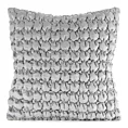 Poszewka na poduszkę 45x45 cm welwetowa zdobiona wzorem 3D srebrna VELVET 193 EUROFIRANY PREMIUM