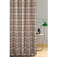Zasłona szyta na taśmie 5 cm ceglasta z tkaniny z dodatkiem bawełny i nici metalicznej, o wzorze w kratę, zawiera 20% bawełny