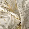 Zasłona kremowo, szampańska z nadrukiem liści, welwetowa 135x250 przelotka ARIA Eurofirany