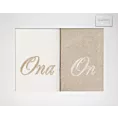 Zestaw ręczników bawełnianych 2 szt 50x90 cm z haftem ONA I ON kolor kremowy,beżowy 400 g/m2 Eurofirany